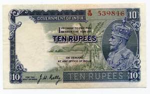 British India 10 Rupees ... 