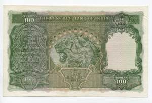 British India 100 Rupees 1937 (ND) - P# 20a; ... 