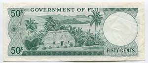 Fiji 50 Cents 1969 - P# 58a; # A/4 005939; ... 