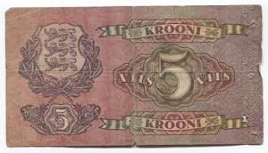 Estonia 5 Krooni 1929 - P# 62a; #4406554; VF