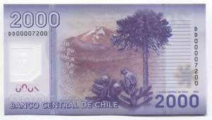 Chile 2000 Pesos 2012 - P# 162b; № DD ... 