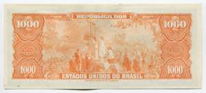 Brazil 1000 Cruzeiros 1961 RARE - P# 173c; ... 