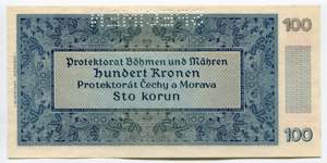 Bohemia & Moravia 100 Korun 1940 (ND) ... 