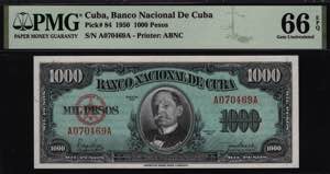 Cuba 1000 Peso 1950 Rare ... 