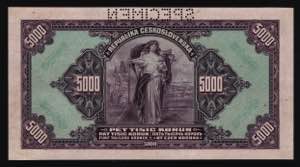 Czechoslovakia 5000 Korun 1920 Specimen - P# ... 