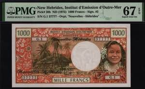 New Hebrides 1000 Francs ... 