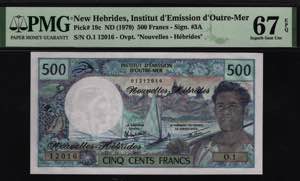 New Hebrides 500 Francs ... 