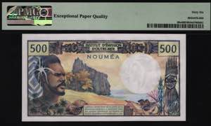 New Caledonia 500 Francs 1969 - 1992 PMG 66 ... 