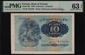 Estonia 10 Krooni 1940 ... 