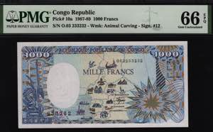 Congo 1000 Francs 1987 ... 