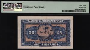 French West Africa 25 Francs 1942 PMG 63 EPQ ... 