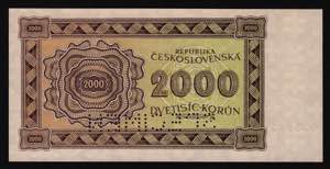 Czechoslovakia 2000 Korun 1945 Specimen - P# ... 