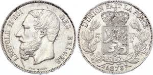 Belgium 5 Francs 1873 - KM# 24; Silver; ... 