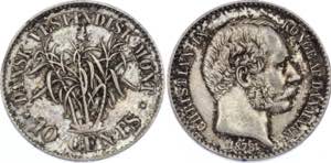Danish West Indies 10 Cents 1878 - KM# 70; ... 