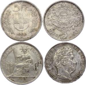 World Lot of 4 Silver Coins 1846 - 1929 - ... 