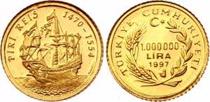 Turkey 1000000 Lira 1997 - Gold, (.999) 1.24 ... 