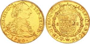 Bolivia 8 Escudos 1780 PTS PR - KM# 59; Gold ... 