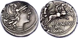 Roman Republic Denarius 153 BC C. Maianius - ... 