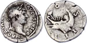 Roman Empire Denarius 117 - 138 AD Hadrian - ... 