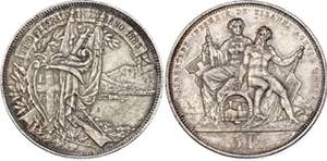 Switzerland 5 Francs 1883 - X# S16; Silver; ... 