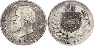 Brazil 2000 Reis 1889 - KM# 485; Silver; ... 