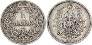 Germany - Empire 1 Mark 1881 J - KM# 7; ... 