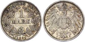 Germany - Empire 1 Mark 1899 G - KM# 14; ... 
