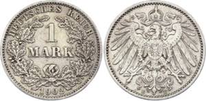 Germany - Empire 1 Mark 1902 E - KM# 14; ... 