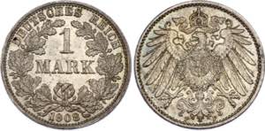 Germany - Empire 1 Mark 1908 F - KM# 14; ... 