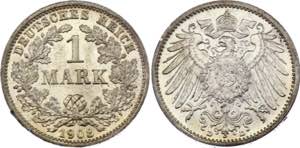 Germany - Empire 1 Mark 1908 D - KM# 14; ... 