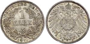Germany - Empire 1 Mark 1910 D - KM# 14; ... 