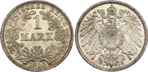 Germany - Empire 1 Mark 1910 F - KM# 14; ... 