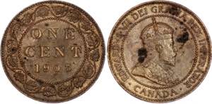 Canada 1 Cent 1903 - KM# 8; aUNC