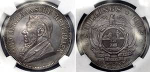 South Africa 5 Shillings 1892 NGC AU - KM# ... 