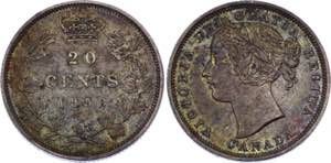 Canada 20 Cents 1858 - KM# 4; Silver 4,56g.; ... 