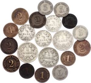 Germany - Empire Lot of 20 Coins 1874 - 1915 ... 