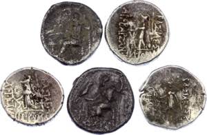 Ancient Greece Lot of 5 Silver Drachm 350 - ... 