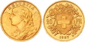Switzerland 20 Francs 1927 B - KM# 35.1; ... 