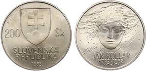 Slovakia 200 Korun 1993 MK - KM# 20; Silver; ... 