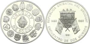 Uruguay 50000 Nuavos Pesos 1991 - KM# 100; ... 