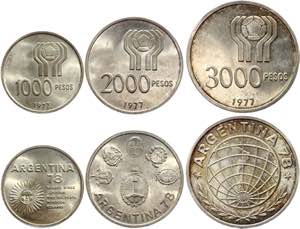 Argentina 1000 - 2000 - 3000 Pesos 1977 - ... 