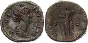 Roman Empire Sestertius 141 AD, Faustina - ... 