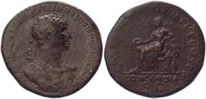 Roman Empire Sestertius 118 AD, Hadrian - ... 