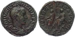 Roman Empire Sestertius 247 - 249 AD, Philip ... 