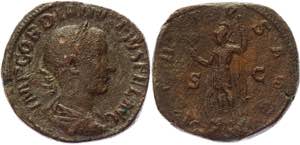 Roman Empire Sestertius 240 AD, Gordian III ... 