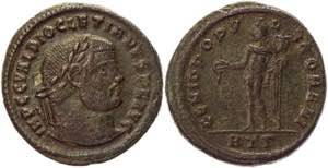 Roman Empire Follis 296 - 297 AD, Diocletian ... 