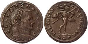 Roman Empire Follis 305 - 306 AD, Severus II ... 