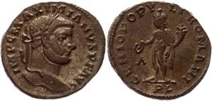 Roman Empire Follis 300 - 301 AD, Maximianus ... 