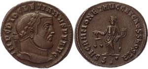 Roman Empire Follis 302 AD, Diocletian - RIC ... 