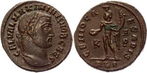 Roman Empire Follis 308 AD, Maximinus II - ... 